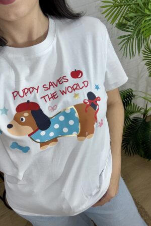 CAMISETA PUPPY SAVES THE WORLD