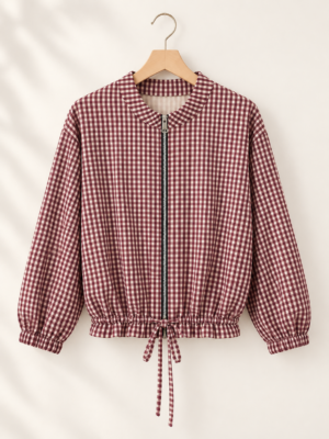 CHAQUETA VICHY BURDEOS